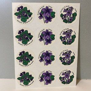 Vintage CTP Scratch ‘N Sniff Violet Flower Stickers